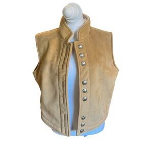 COUNTY CLOTHING CO Women's CHEYENNE COLLECTION Faux Suede Vest MEDIUM Tan Beige